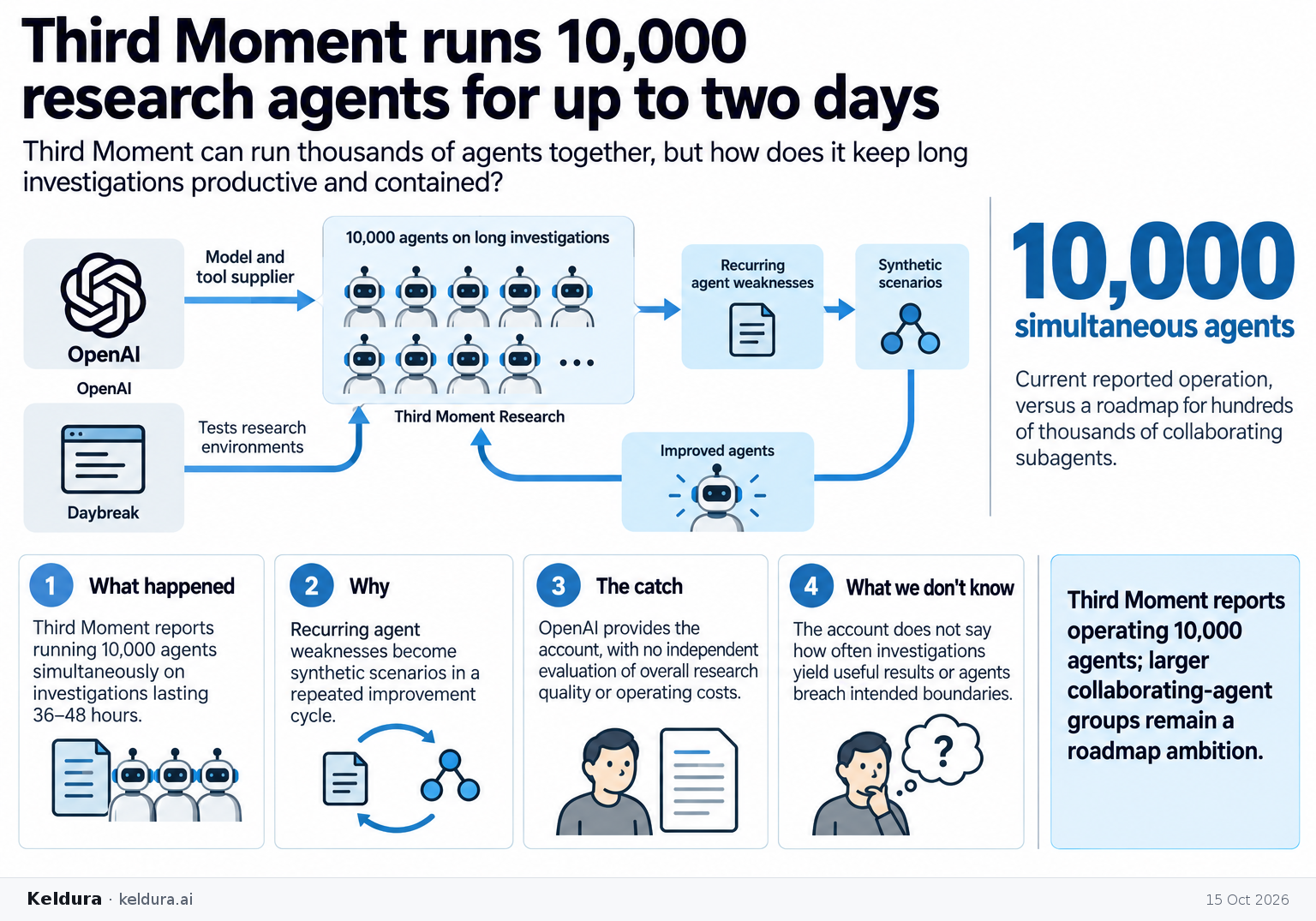 Visual Cheatsheet Version A for Third Moment runs 10,000 research agents for up to two days. Full text follows for assistive technology.