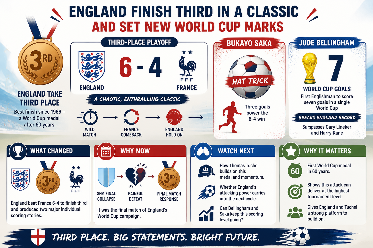 Visual Cheatsheet Version A for England finish third in a classic and set new World Cup marks. Full text follows for assistive technology.